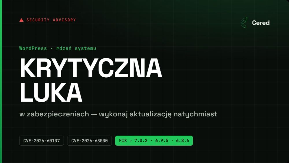 Ikonka usługi: Aktualizacja WordPressa – krytyczna luka w zabezpieczeniach